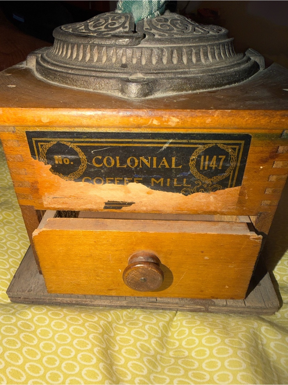 Colonial Coffee Mill Wooden Grinder - Brown & Black